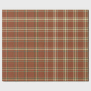 Presente Papel de moldagem de marrom-tartan