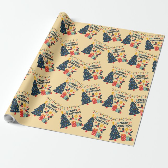 Presente Papel de moldagem de Natal (Desenrolado)