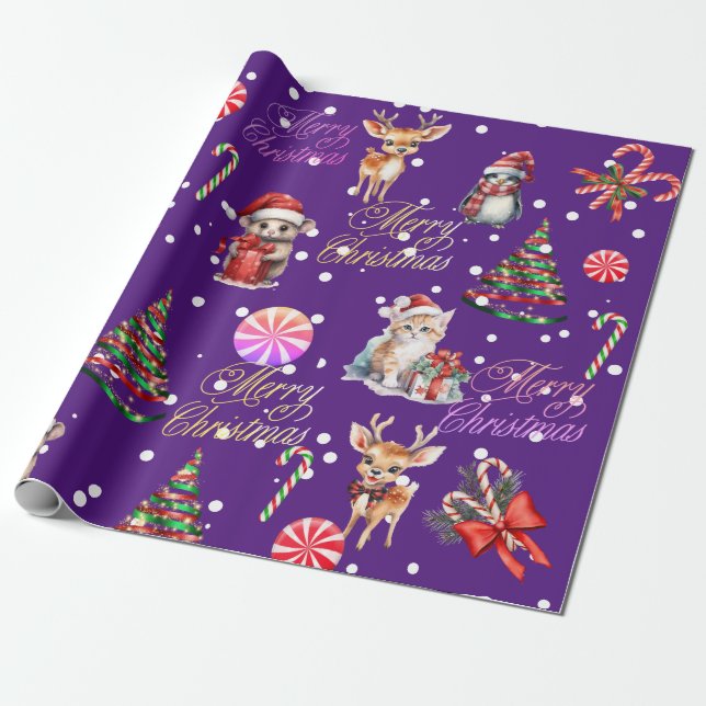 Presente Papel de moldagem de Natal (Desenrolado)