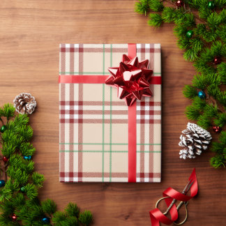 Presente Papel de moldagem de Natal bege, vermelho e verde