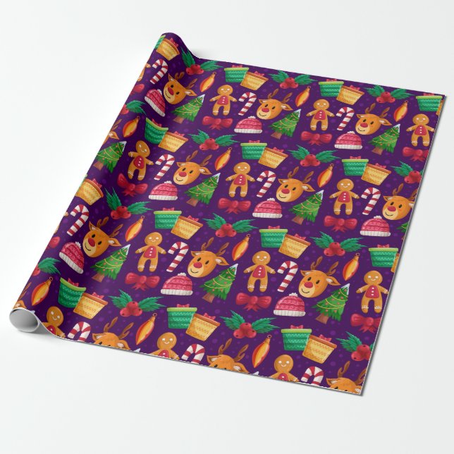 Presente Papel de moldagem de Natal bonito (Desenrolado)