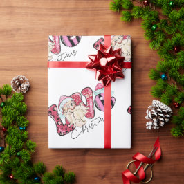 Presente Papel de moldagem de Natal com amor rosa