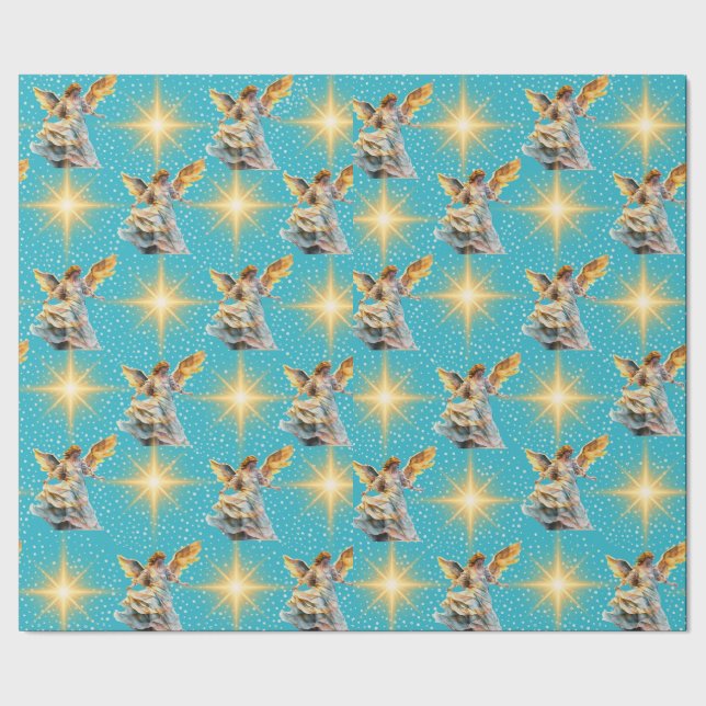 Presente Papel de moldagem de Natal com anjos (Barra)