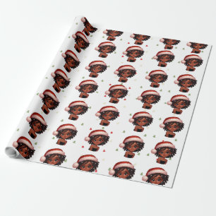 Presente Papel de moldagem de natal da Black Girl