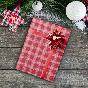 Presente Papel de moldagem de Natal da Xadrez Vermelha