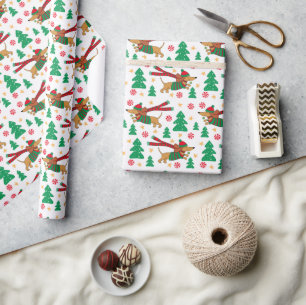 Presente Papel de moldagem de Natal Dachshund