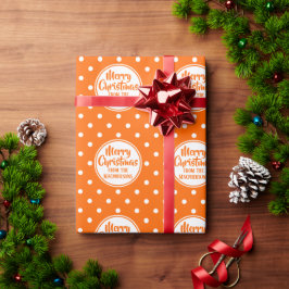 Presente Papel de moldagem de Natal das Bolinhas laranja