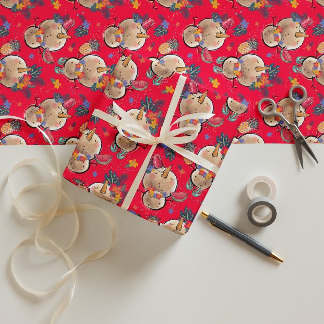 Presente Papel de moldagem de Natal de Férias Tropicais (Criador carregado)