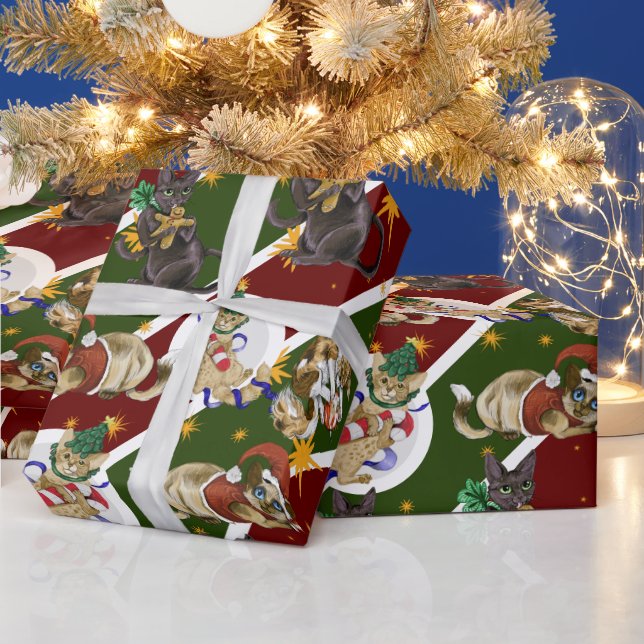 Presente Papel de moldagem de natal de Kitty Cat (Feriados)