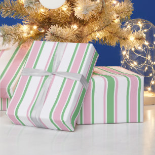 Presente Papel de moldagem de Natal de Pastel Rosa e Verd