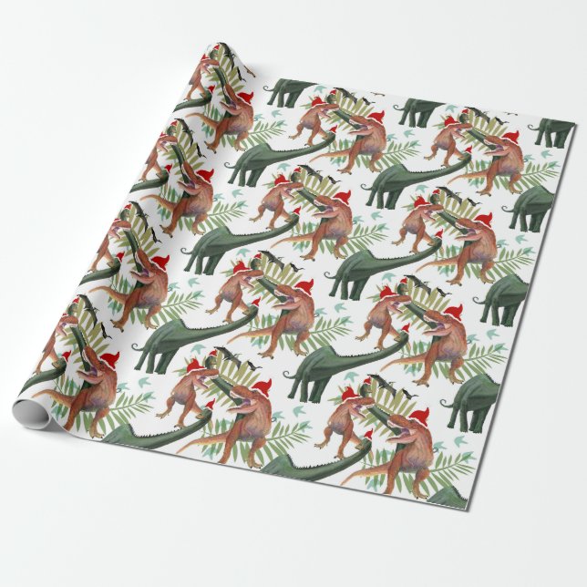 Presente Papel de moldagem de Natal do Dinossauro (Desenrolado)