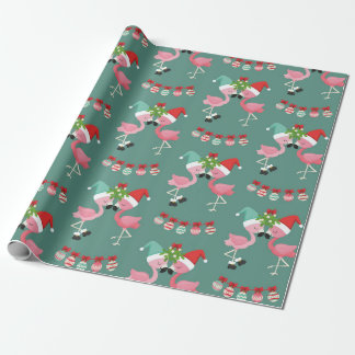 Presente Papel de moldagem de Natal Flamingo rosa