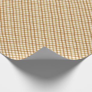 Presente Papel de moldagem de Natal Gingham em Dourado