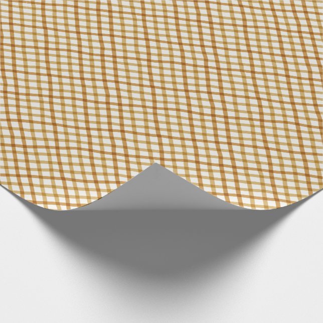 Presente Papel de moldagem de Natal Gingham em Dourado (Ponta)