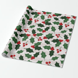 Presente Papel de moldagem de Natal Holly