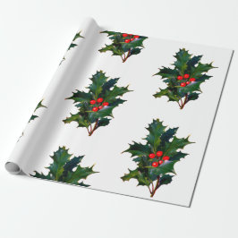 Presente Papel de moldagem de Natal Holly Holiday