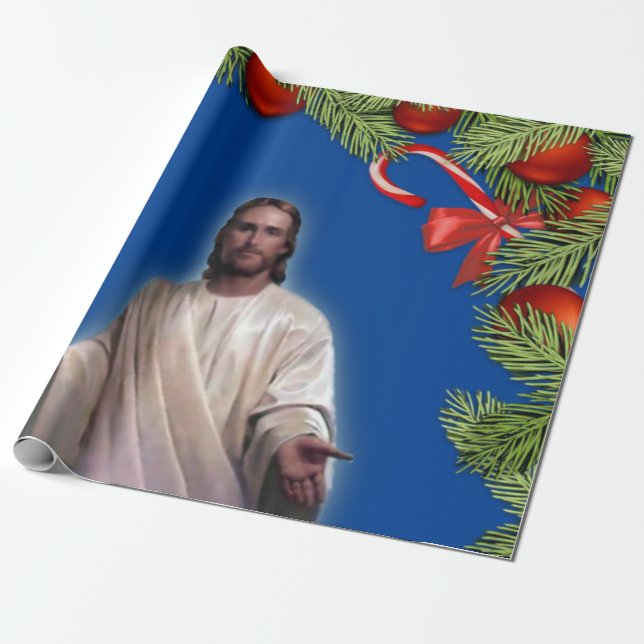 Presente Papel de moldagem de Natal Jesus (Desenrolado)