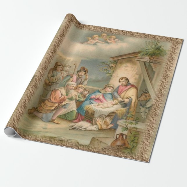 Presente Papel de moldagem de Natal Jesus (Desenrolado)