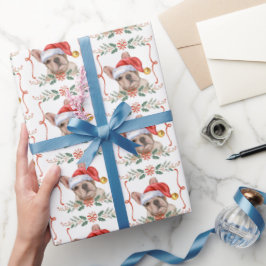 Presente Papel de moldagem de Natal para o Cachorro Francês