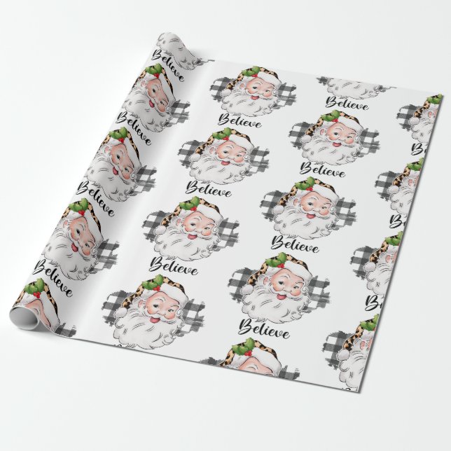 Presente Papel de moldagem de Natal para Papais noeis bonit (Desenrolado)