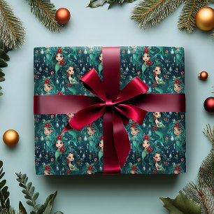 Presente Papel de moldagem de Natal para Sereias