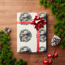 Presente Papel de moldagem de natal por motocicleta