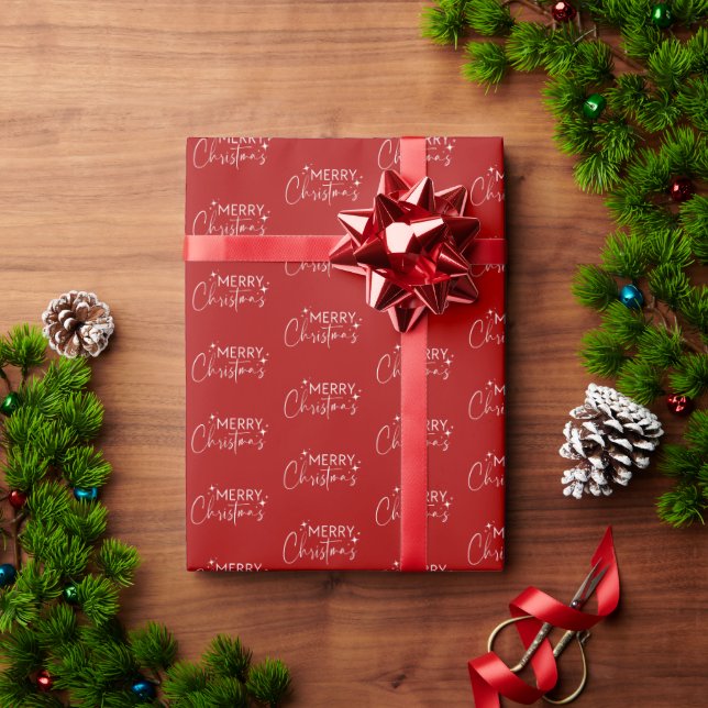 Presente Papel de moldagem de Natal Red Merry (Presente de Natal)