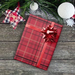 Presente Papel de moldagem de Natal Red Tartan