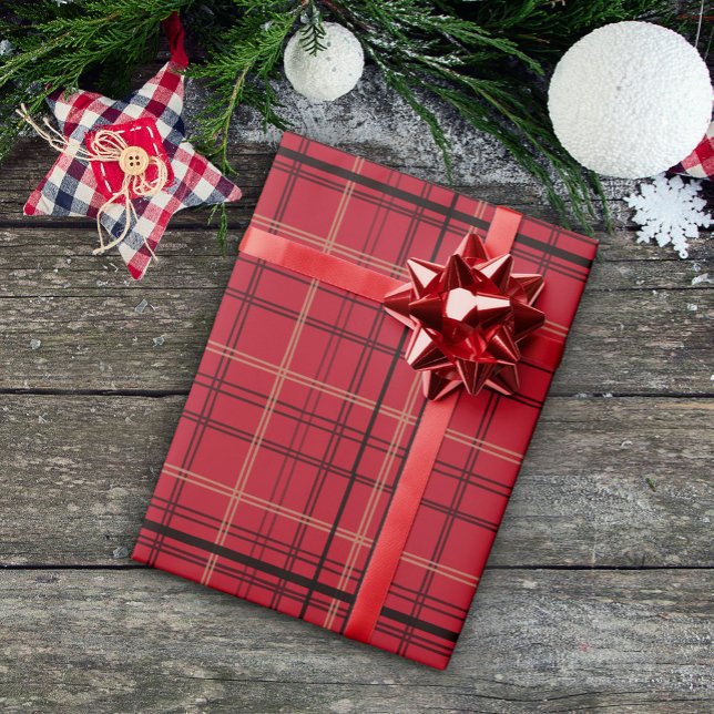 Presente Papel de moldagem de Natal Red Tartan (Criador carregado)