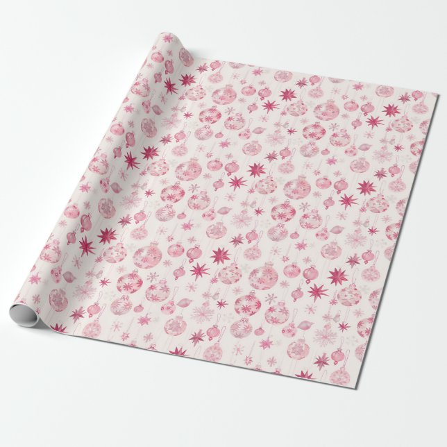 Presente Papel de moldagem de Natal rosa (Desenrolado)