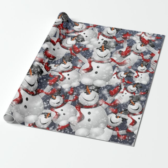 Presente Papel de moldagem de natal Snowman (Desenrolado)