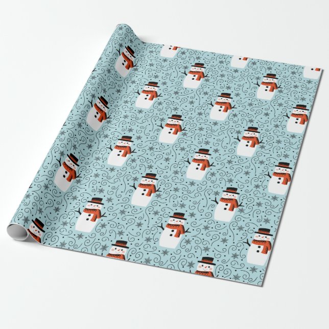 Presente Papel de moldagem de natal Snowman (Desenrolado)