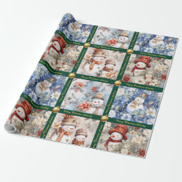 Presente Papel de moldagem de natal Snowman com texto