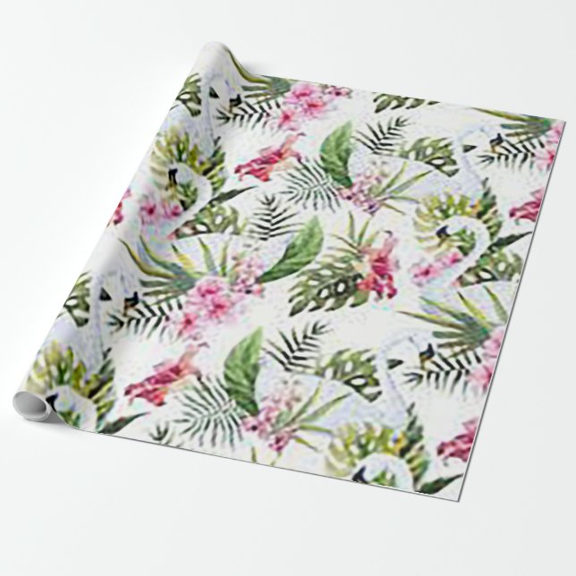 Presente Papel de moldagem de Natal Swan Holiday (Desenrolado)