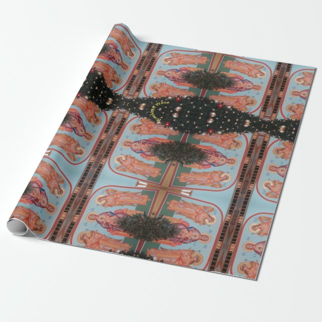 Presente Papel de moldagem de Natal ucraniano (Desenrolado)