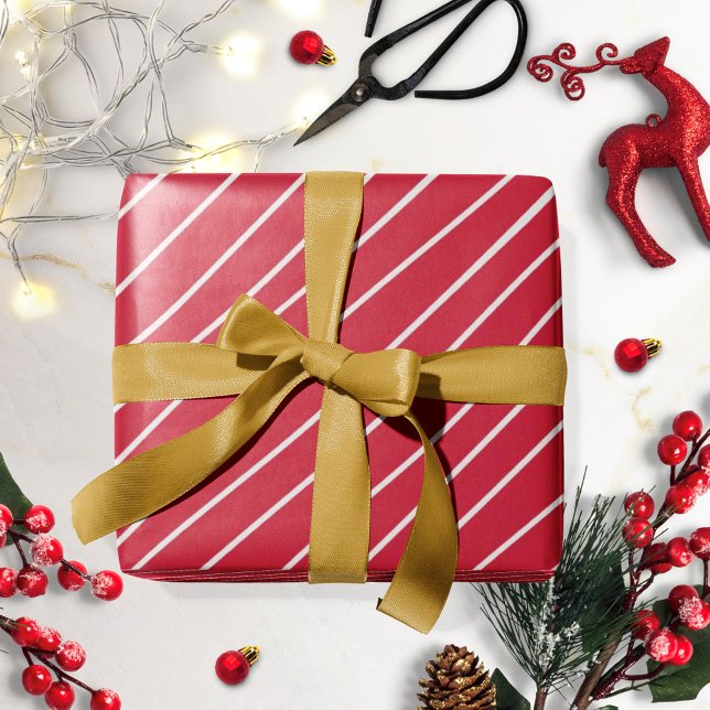 Presente Papel De Moldagem De Natal Vermelho Com Listras Br (Criador carregado)