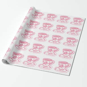 Presente Papel de Moldagem de Padrões de Rosa Teacups