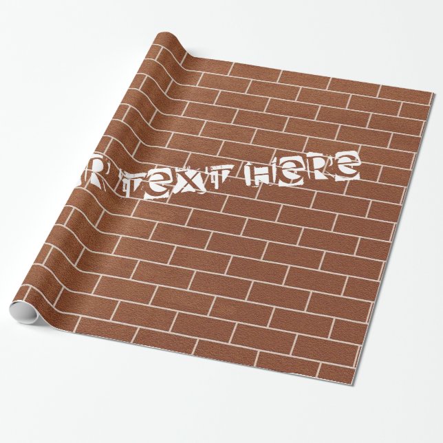 Presente Papel de moldagem de parede de tijolos com texto p (Desenrolado)