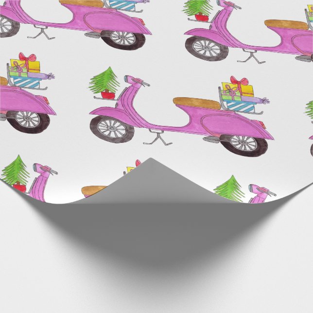 Presente Papel de moldagem de patinete de Natal desenhado à (Ponta)