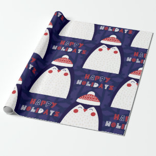 Presente Papel de moldagem de pinguins feriados