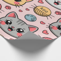 Papel de moldagem de rosto de gato bonito - Presen