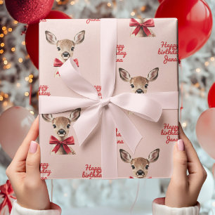 Presente Papel de moldagem de veados rosa e vermelho   Wood