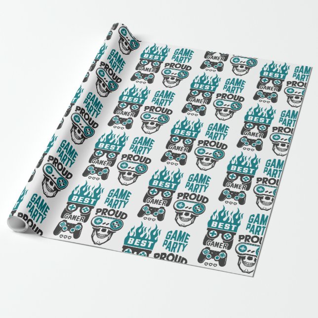 Presente Papel de moldagem do jogador nível-up do videogame (Desenrolado)