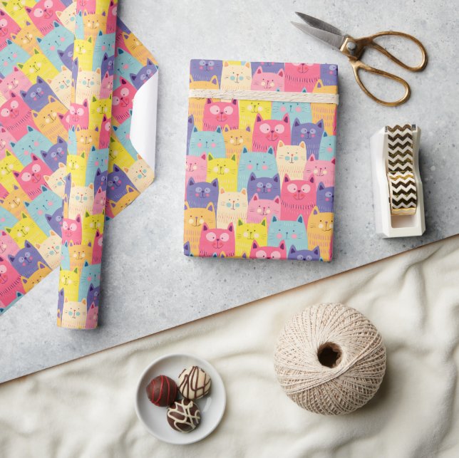 Presente Papel de moldagem do kit de gatinho - Gatos - Past (Artesanato)