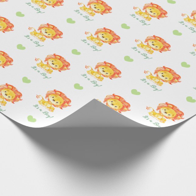 Presente Papel de Moldagem do Leão (Verde-Laranja Personali (Ponta)