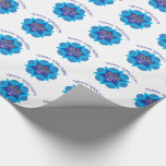 Presente Papel de moldagem do padrão Hanukkah feliz<br><div class="desc">Padrão de excelente para embrulhar seus presentes de Hanukkah. Feliz Hanukkah com Estrela Azul de David e Menorah em fundo branco.</div>