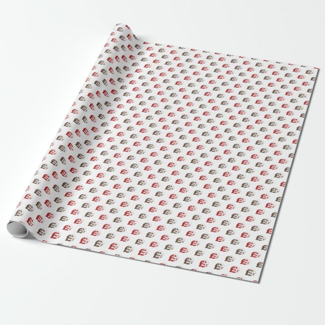Presente Papel de moldagem do padrão ósseo do crânio (Desenrolado)