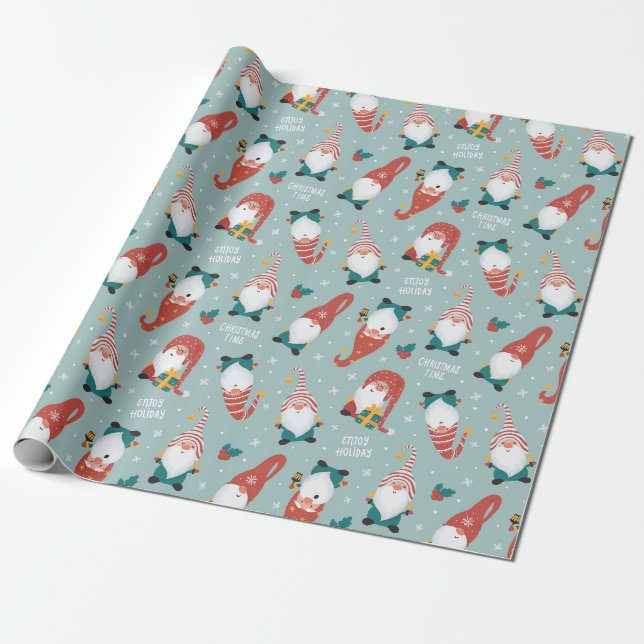 Presente Papel de Moldagem dos Gnomos de Natal (Desenrolado)