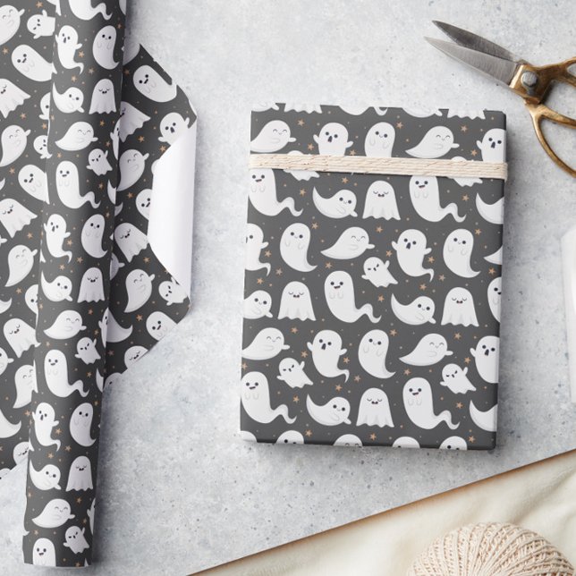 Presente Papel de moldagem fantasma fantasma no Halloween D (Criador carregado)