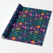 Papel De Moldagem Floral Estilizado Colorido E Div